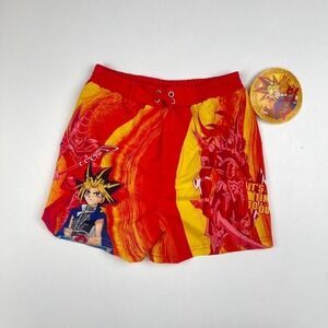 VTG Yu Gi Oh Toddler Swim Shorts Red Dead stock NWT 4T Swimwear Summer Anime 90s